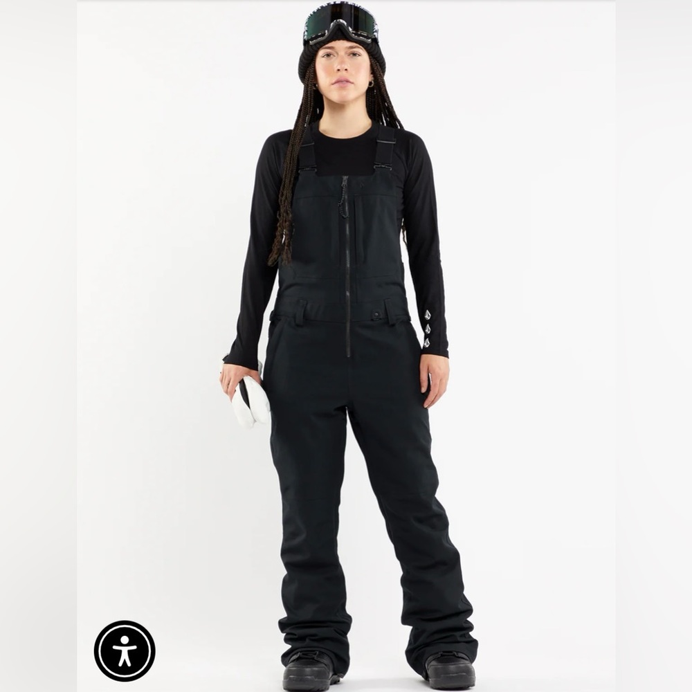 Volcom Women’s Swift Bib Overalls in Black - Small